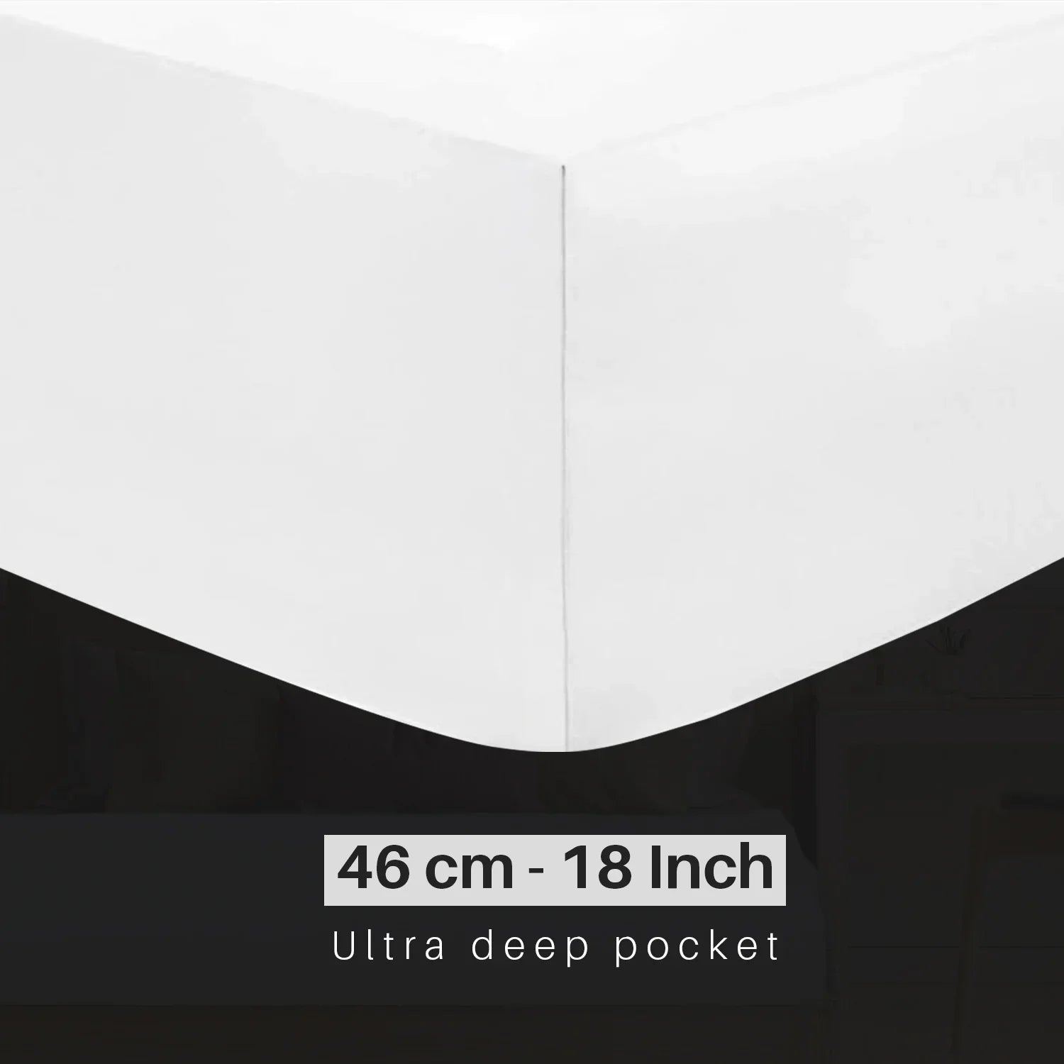 100% Cotton 800 Thread Count Ultra Deep Fitted Sheets - 46cm - White