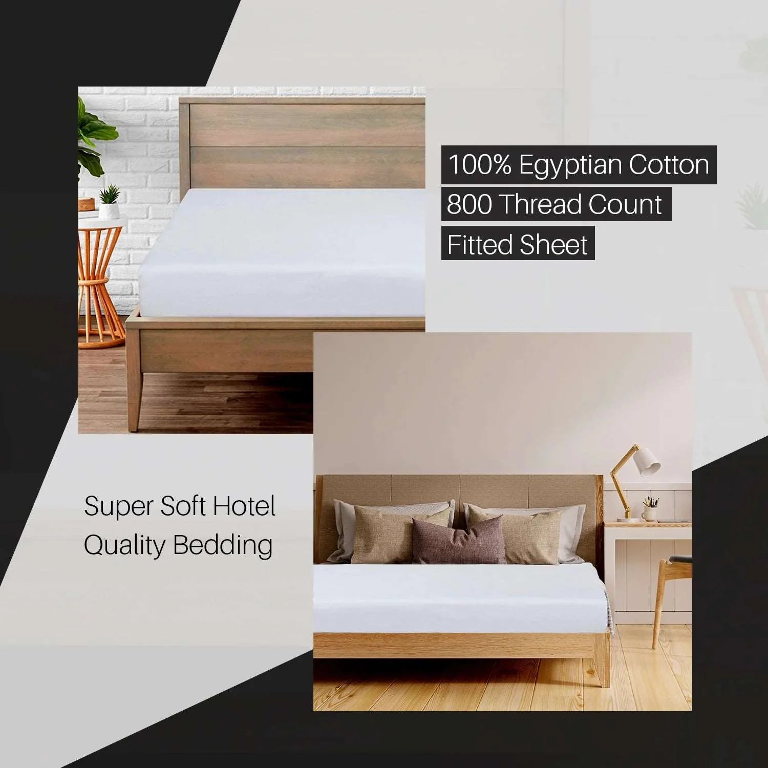 100% egyptian cotton 800 thread count fitted sheet