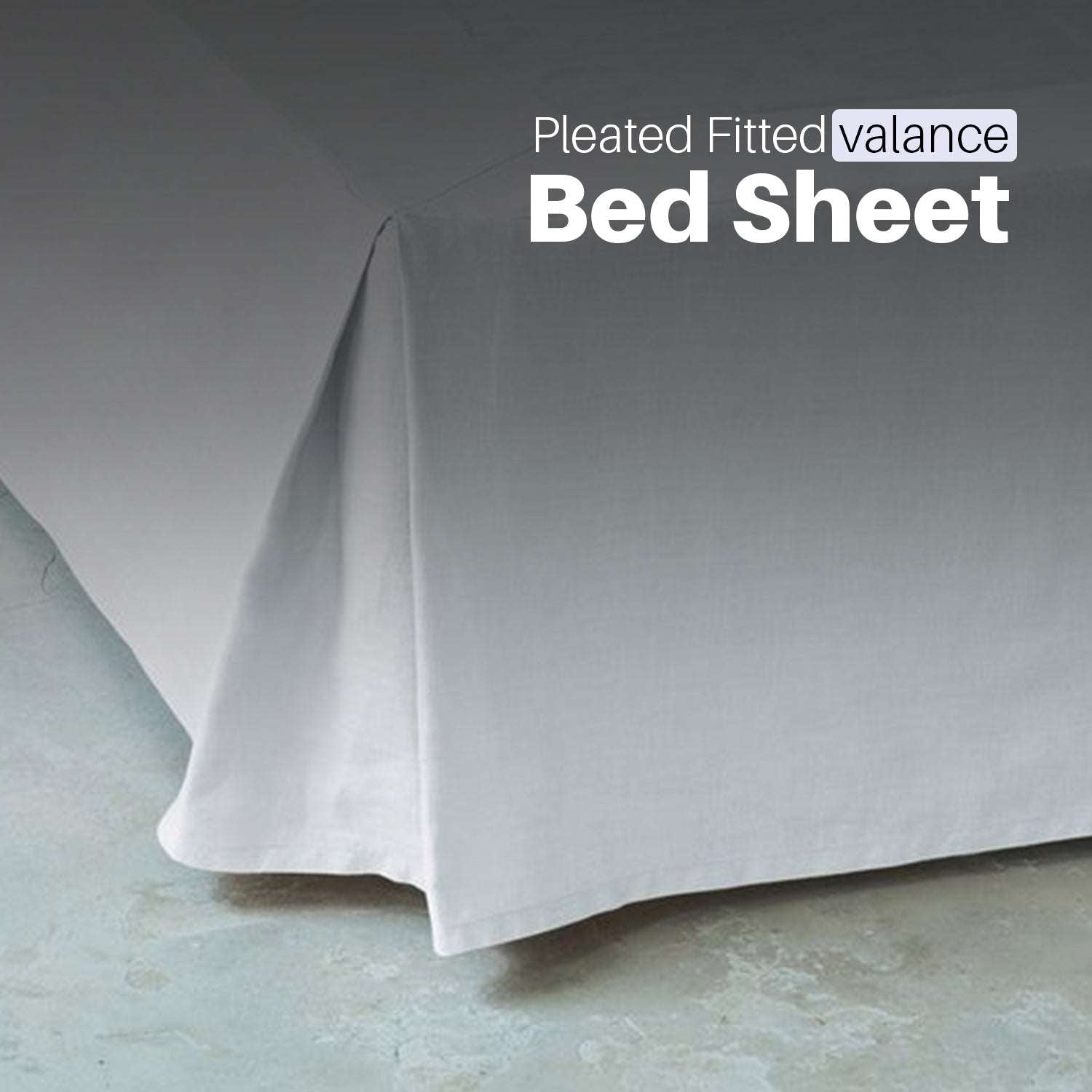 200 Thread 100% Cotton Pleated Valance Sheet , - Purple