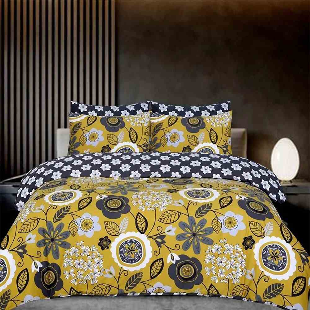 Luxurious Aili Mustard Duvet Cover Set | 200 Thread 100% Egyptian Cotton