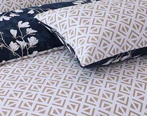 Polycotton Printed Duvet Cover Set - Spring Blue