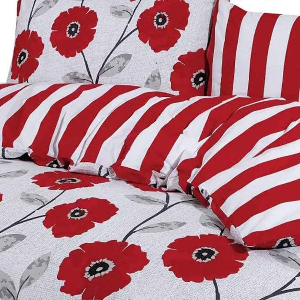 Polycotton printed duvet cover with floral design