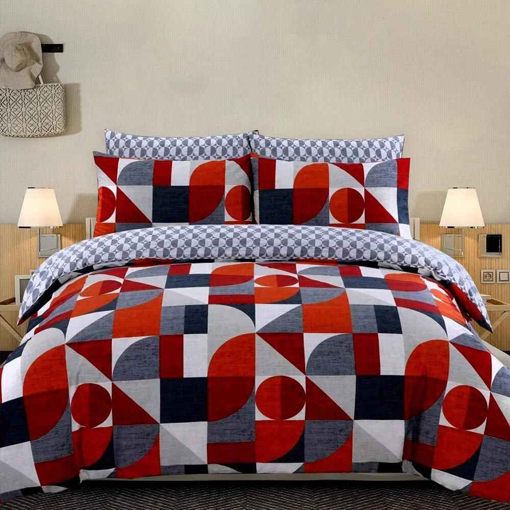 Pure Cotton Printed Duvet Cover Set - Premium Quality - Geometric Pattern