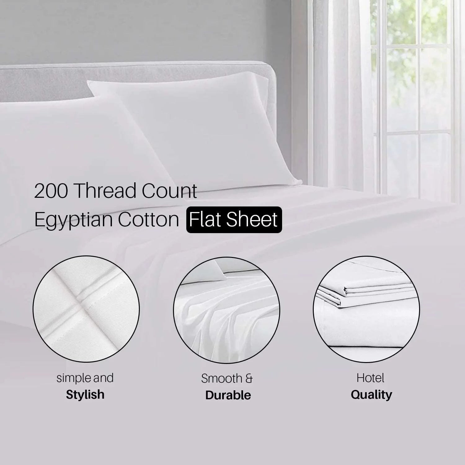 breathable 200 Thread Count cotton bed sheets for summer comfort