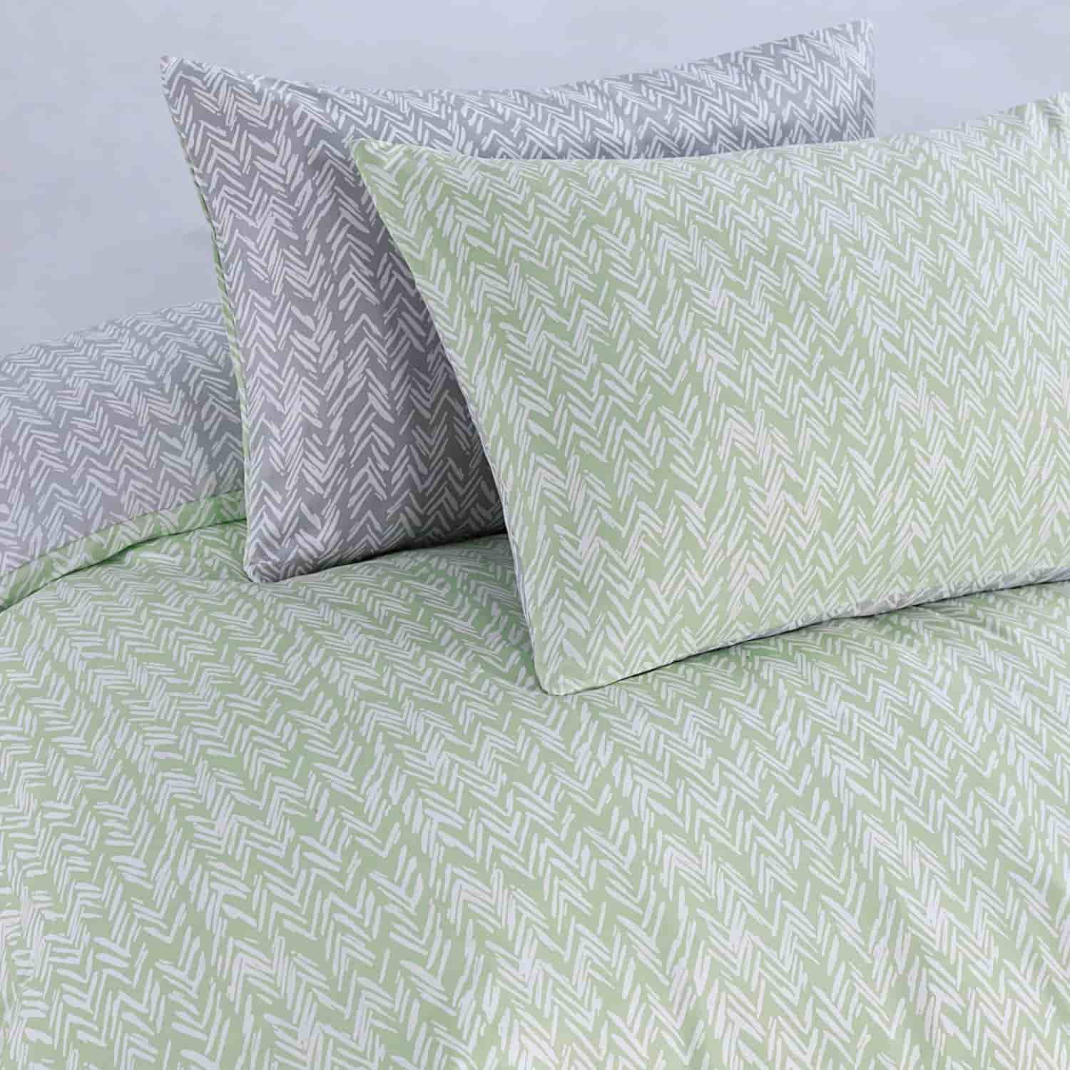 complete bedding set in soft silver sage color