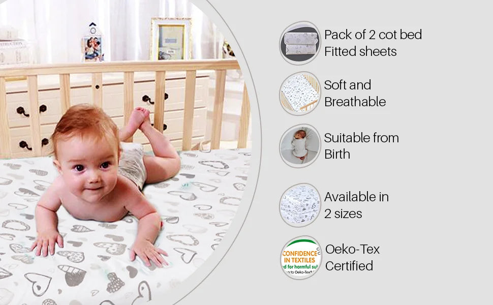 cot bed fitted sheets white 140 x 70