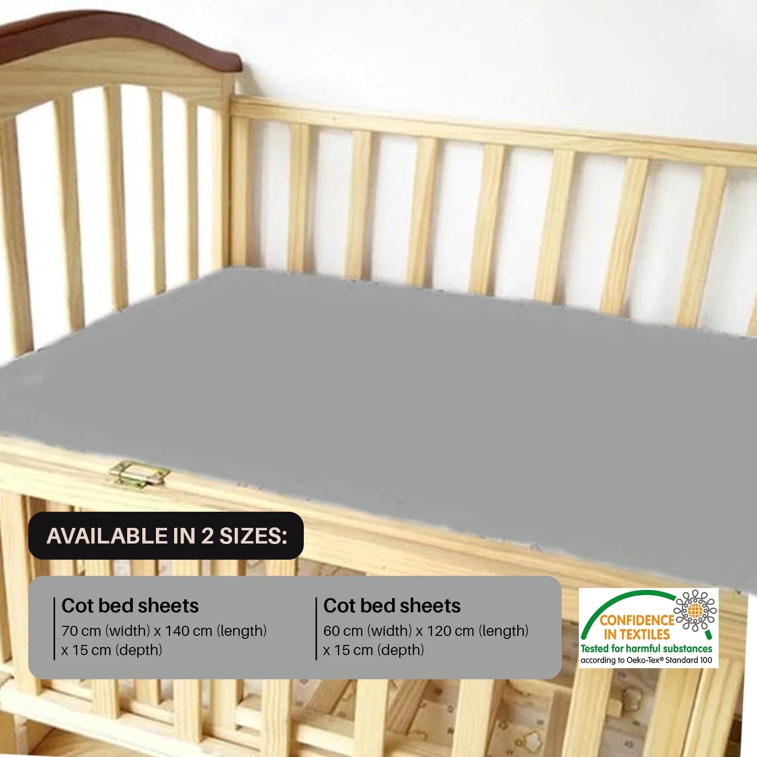 grey cot bed sheets