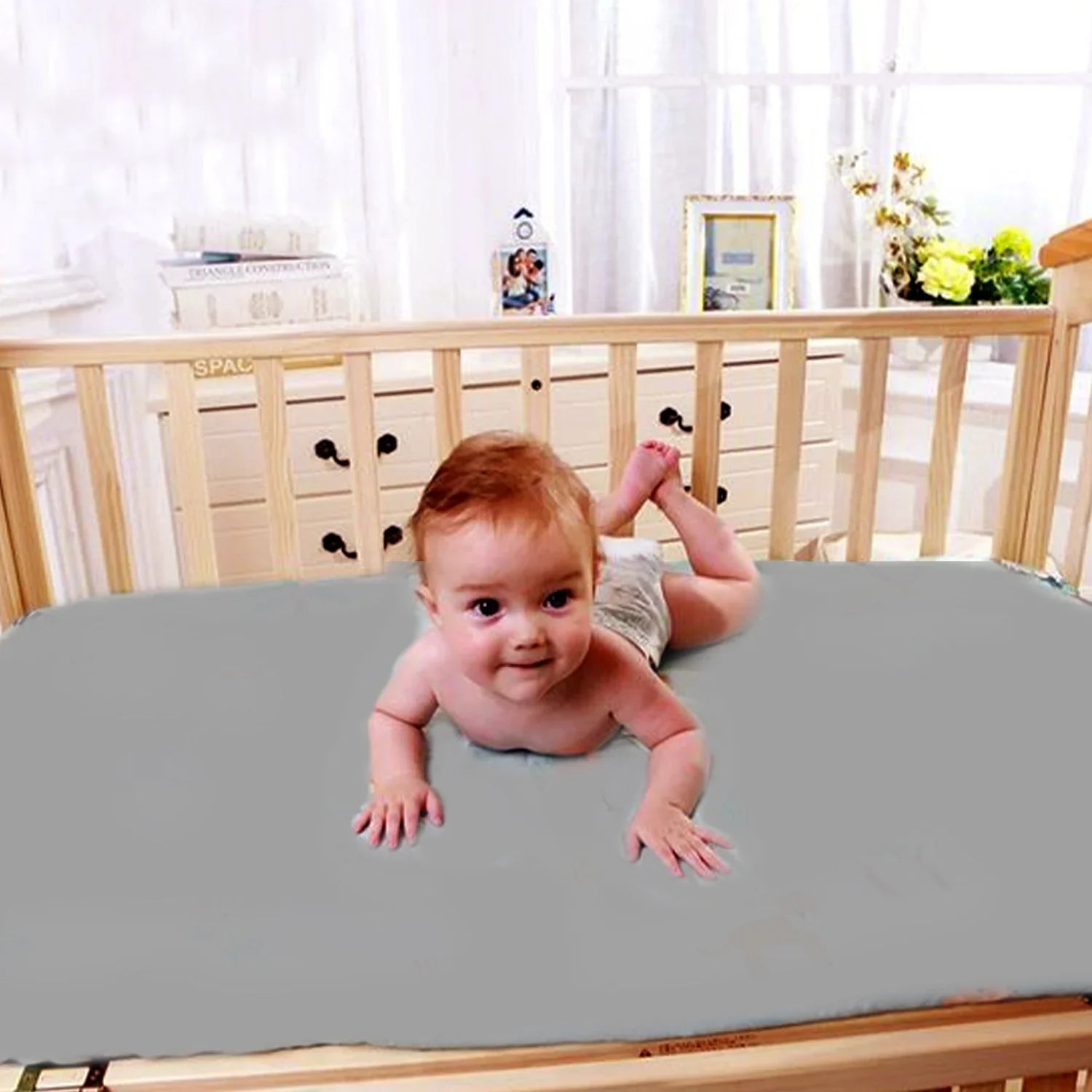 grey cot bed flat sheets