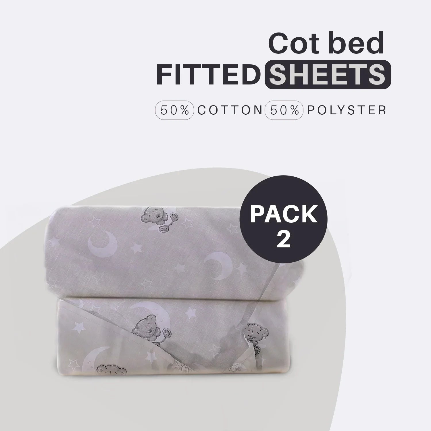 grey cot bed flat sheets