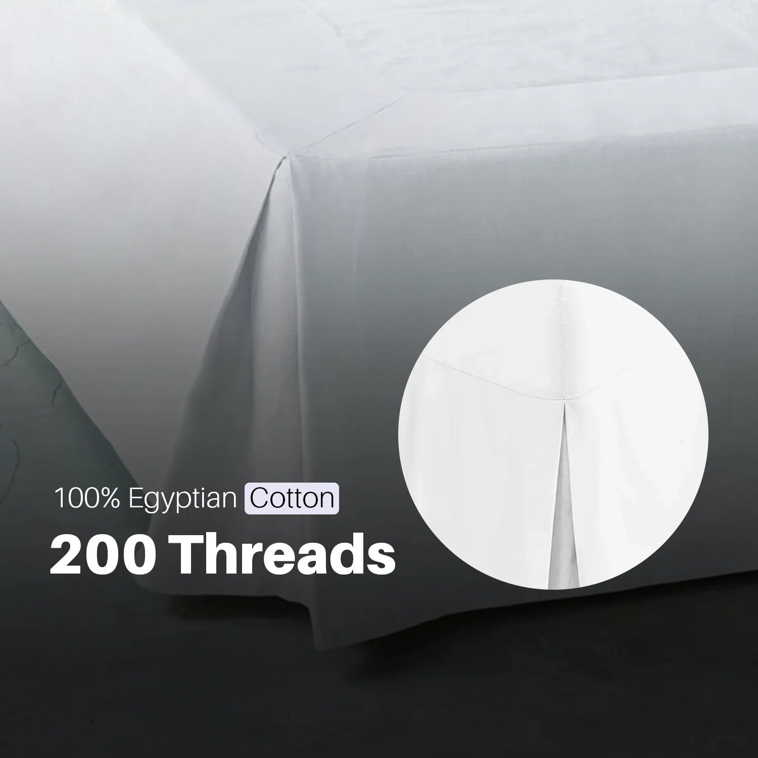 high-quality 200tc Egyptian cotton valance bed sheet