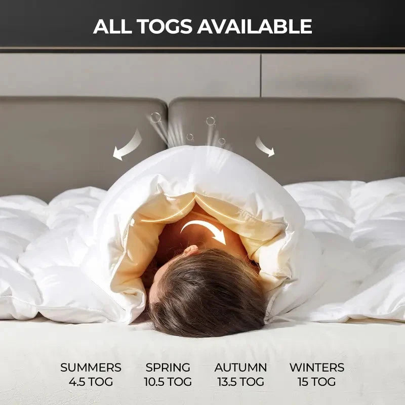 hotel quality all season duvet quilt 4.5 | 10.5 tog | 13.5 Tog | 15 tog