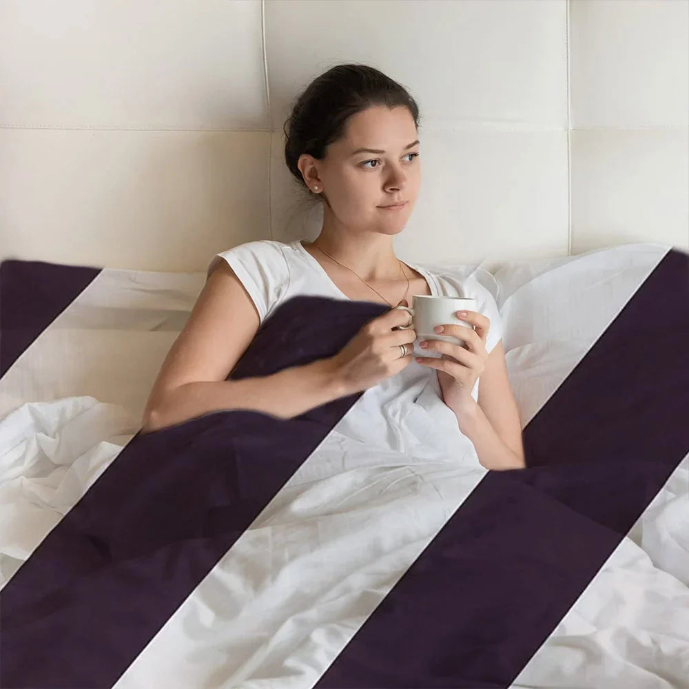 hotel quality egyptian cotton duvet with stripes