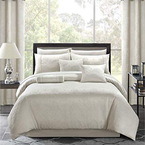 Single Size Jacquard Duvet Cover Set with 1 Pillowcase | Paisley Cream MODAWAVE