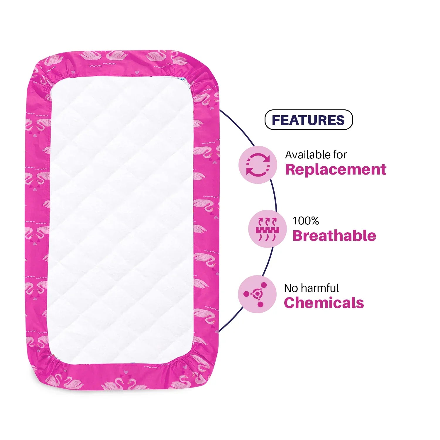 cot bed flat sheets in pink