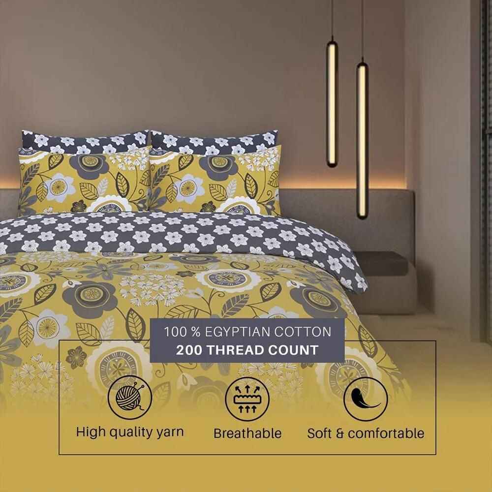 premium mustard duvet cover set 200 thread count