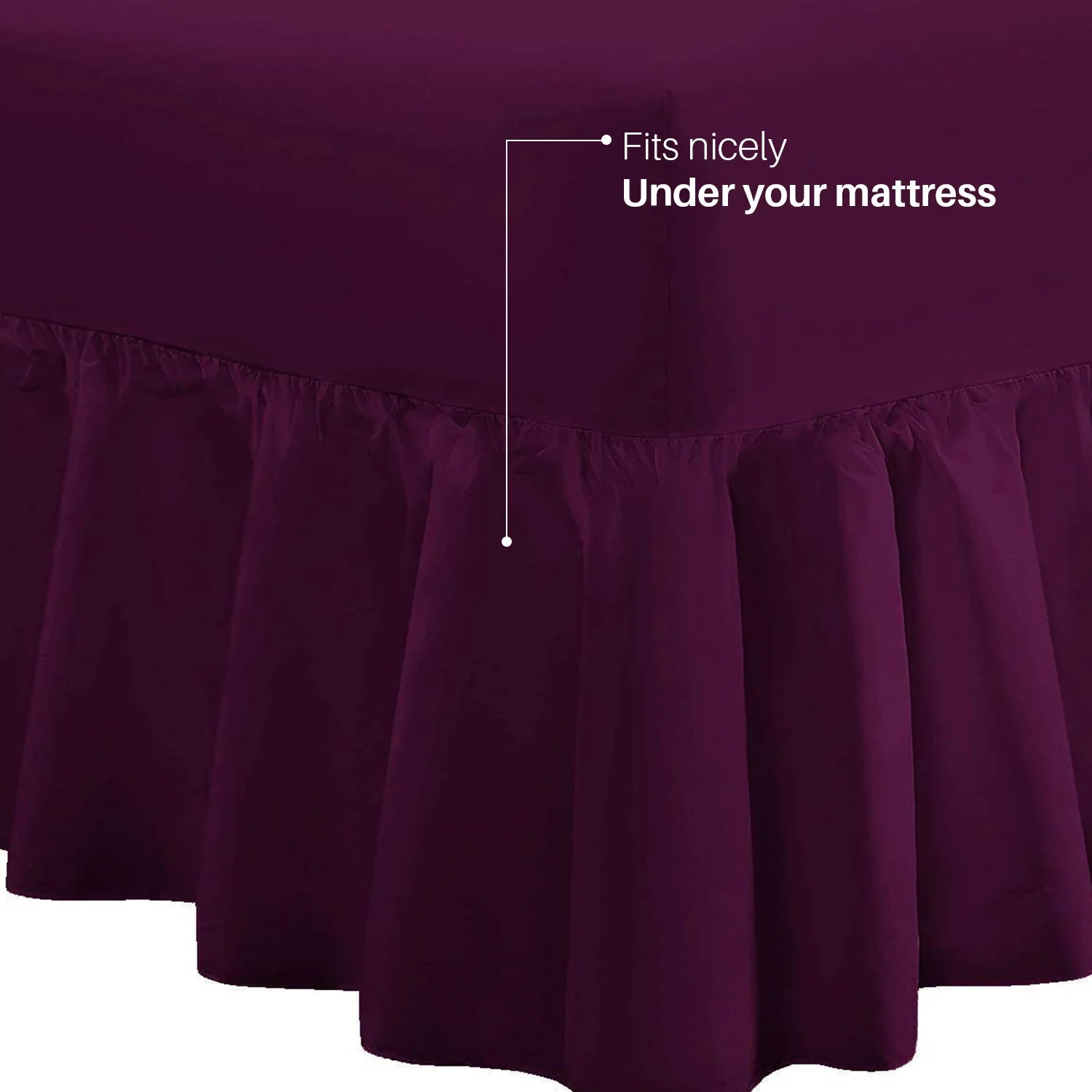 Extra Deep purple Frilled Fitted Sheet