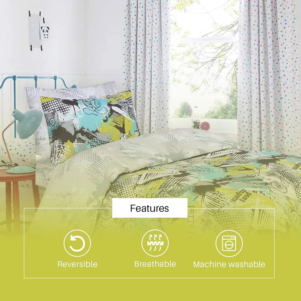 cotton bedsheet single - green
