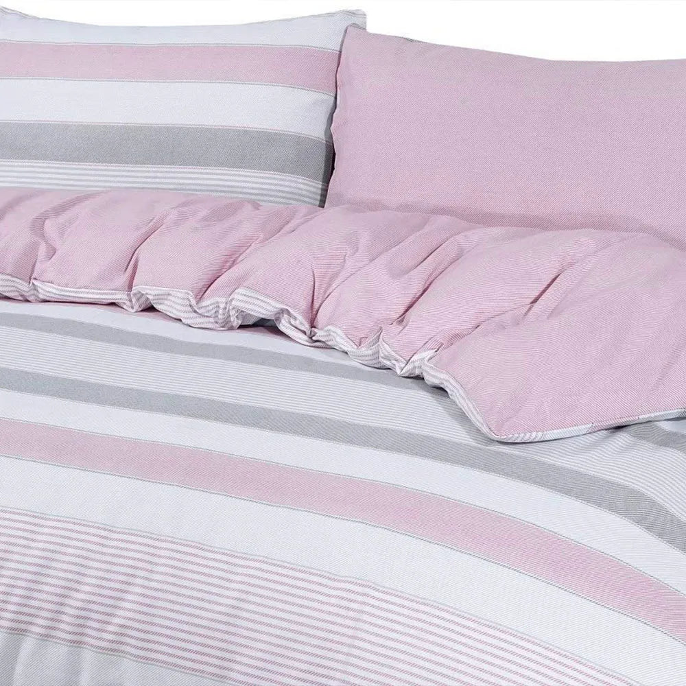 stripe design duvet cover set with pillowcases