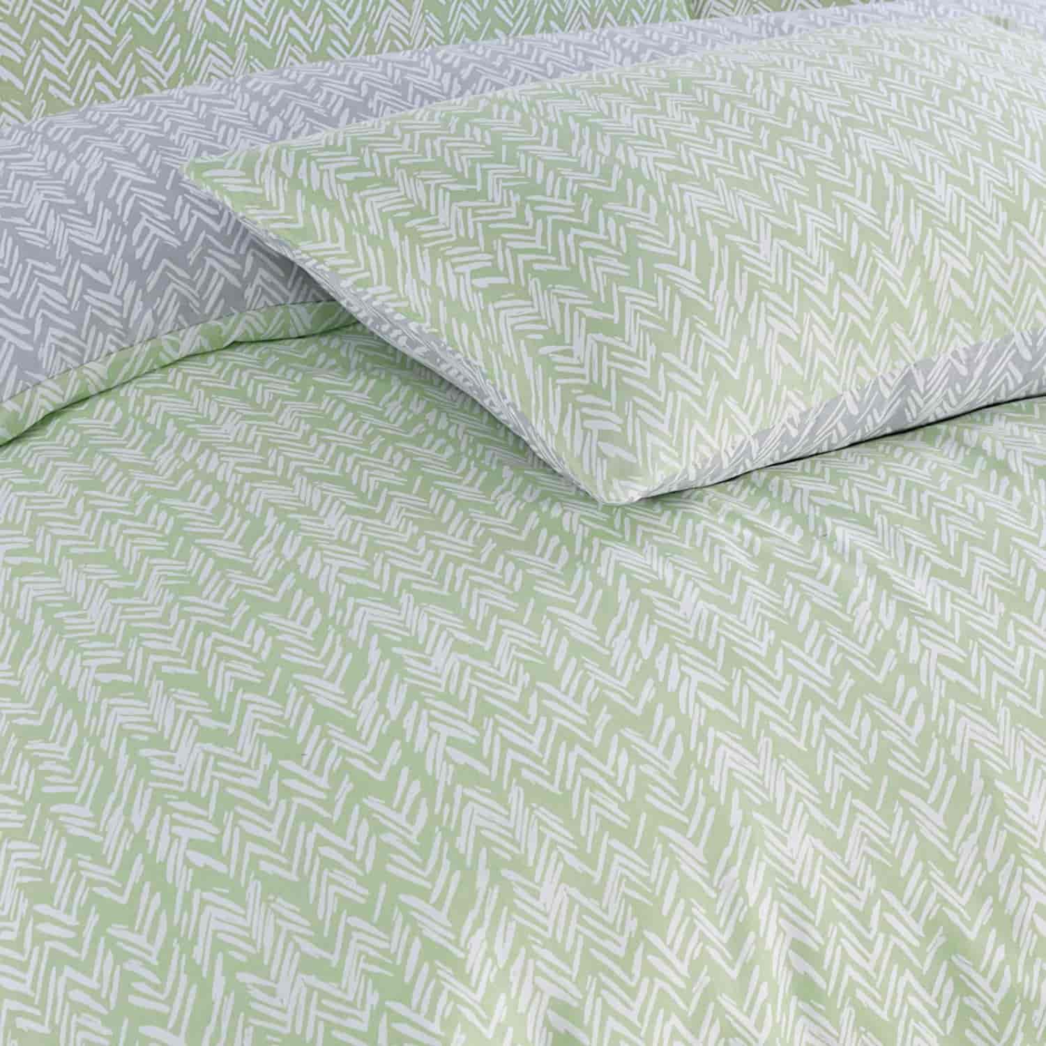 stylish sage green complete bedding set with pillow shams