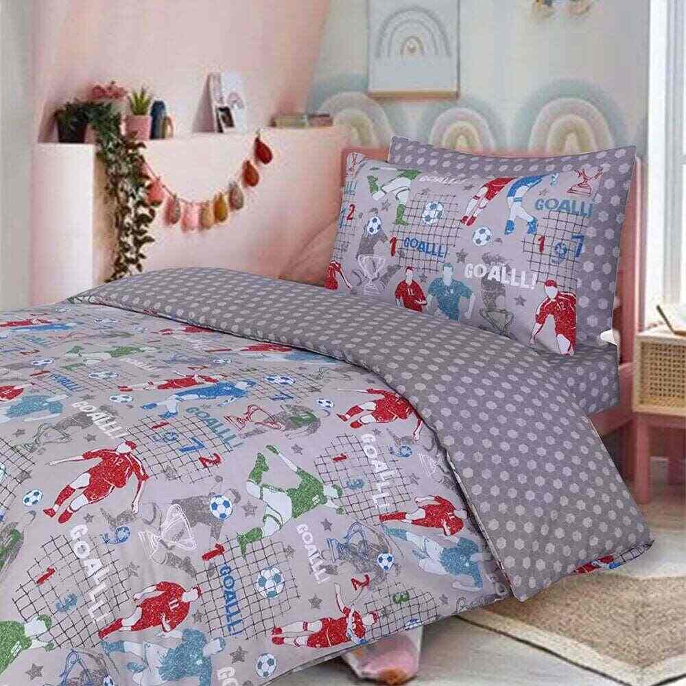 100% Cotton Complete Kids Bedding Set with Bedsheet - Football Print Design