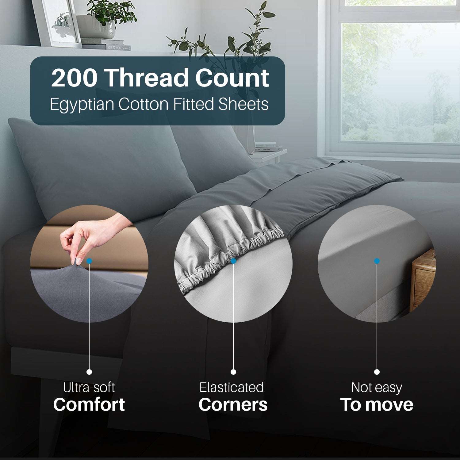100 cotton beige bed sheets 200 thread count UK