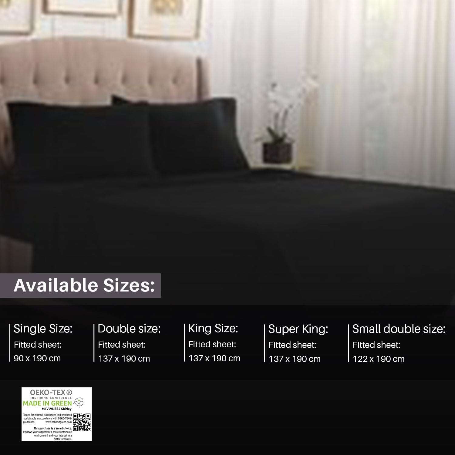 Black Extra Deep Fitted Microfiber