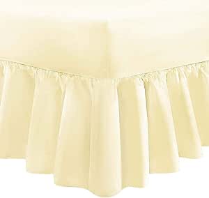 200 Thread 100% Cotton Pleated Valance Sheet , -  Cream MODAWAVE