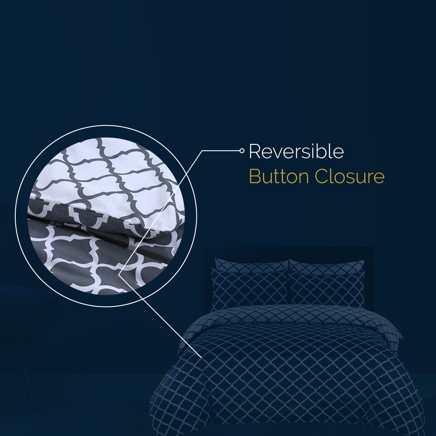 Spades Printed Grey Duvet Cover Set - 100% Cotton for a Stylish Bed MODAWAVE