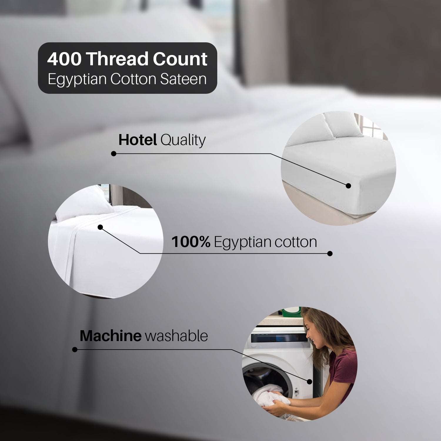400 TC Bedding Sheets - 40CM/12 - Beige