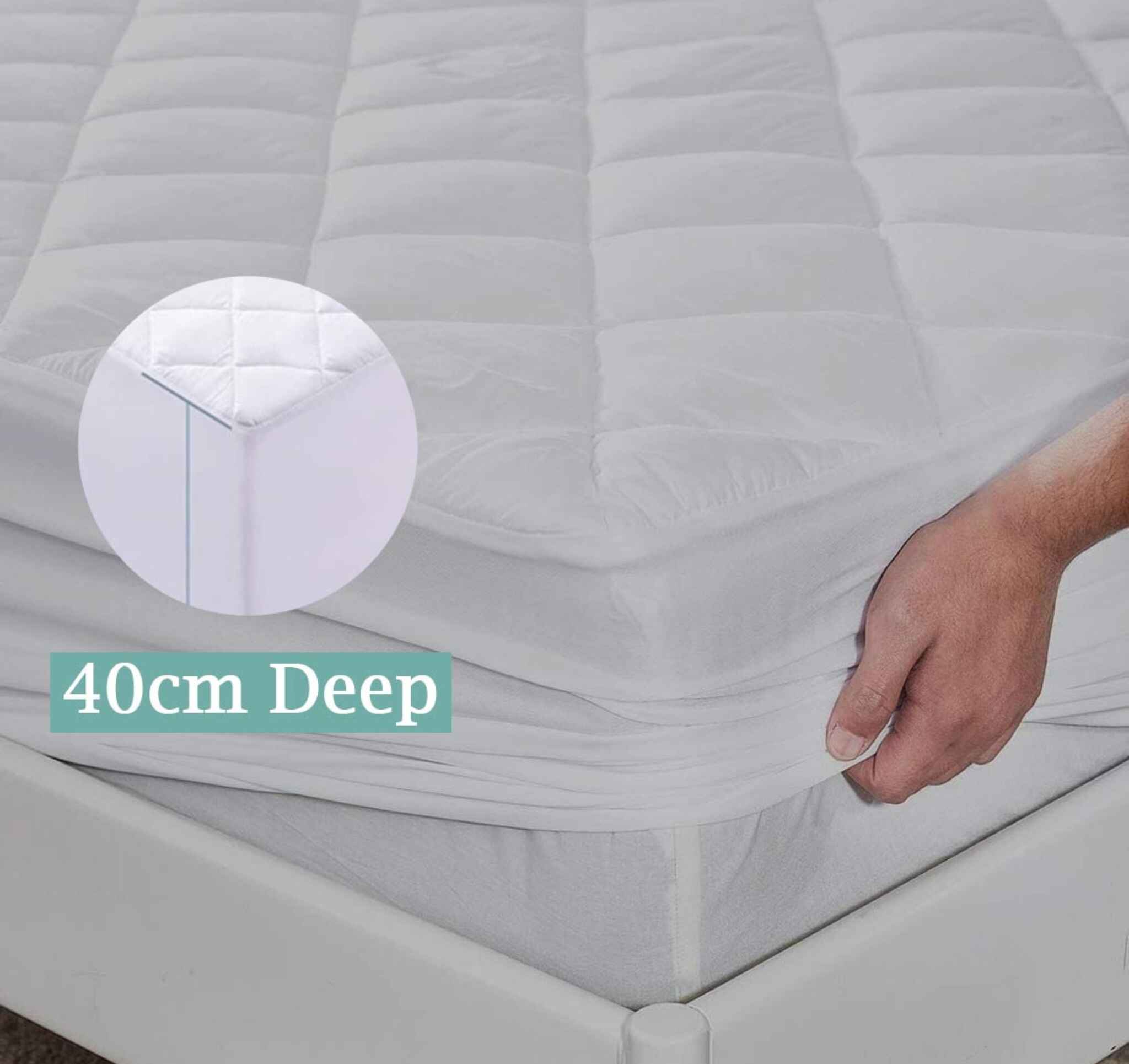 EXTRA DEEP QUILTED WATERPROOF MATTRESS PROTECTOR FITTED BED COVER