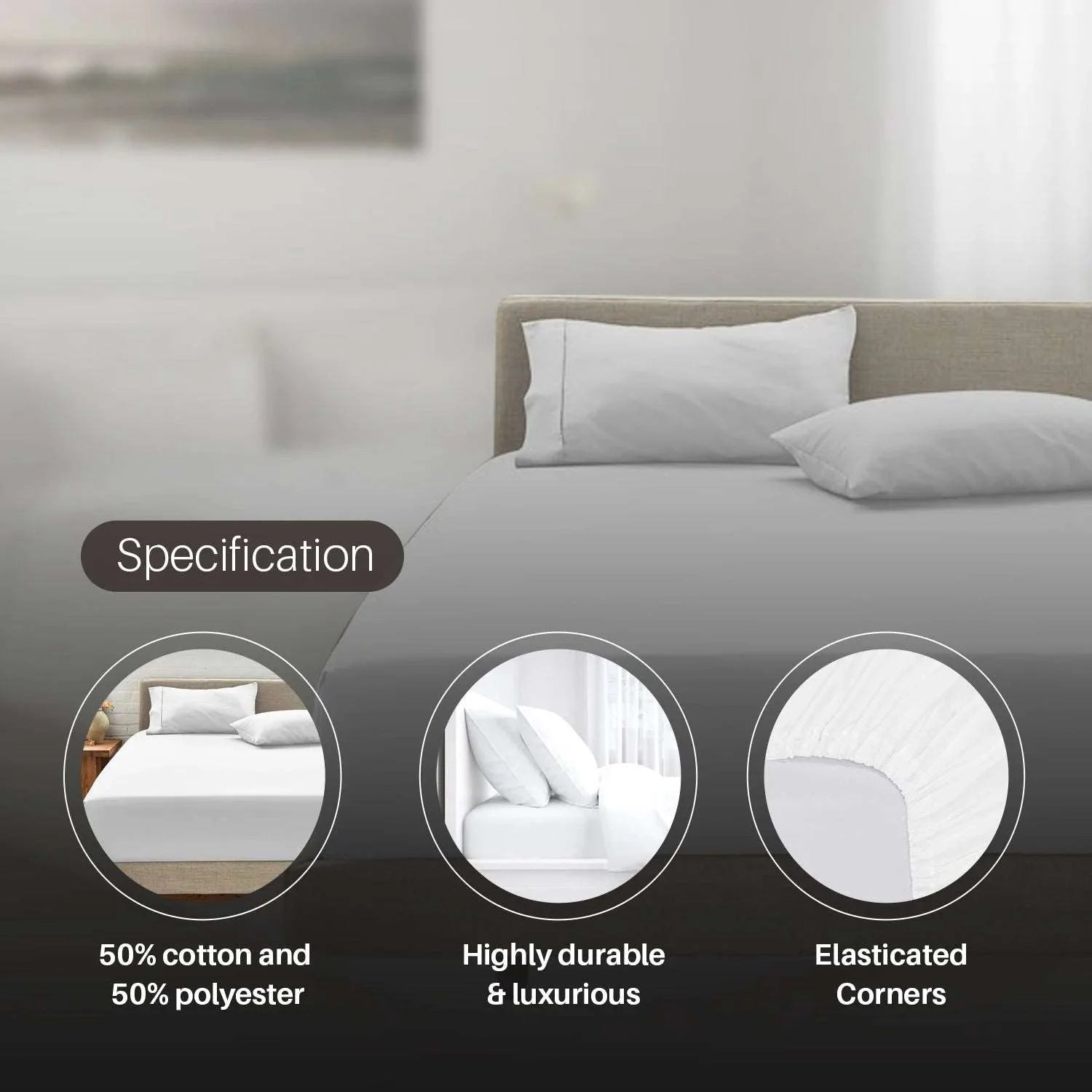 white polycotton fitted sheets