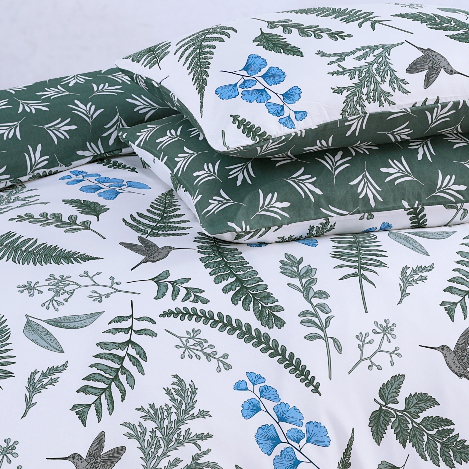4 Piece Complete Bedding Set Duvet Cover Set With Fitted Bed Sheet & Pillowcases - Emerald Haven