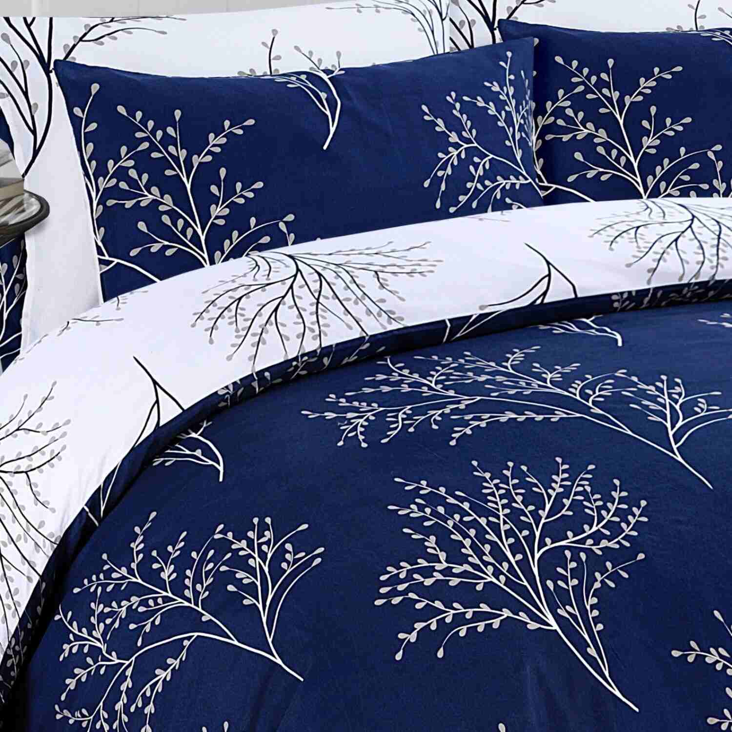 4 piece bedding set with Nany blue branches pattern