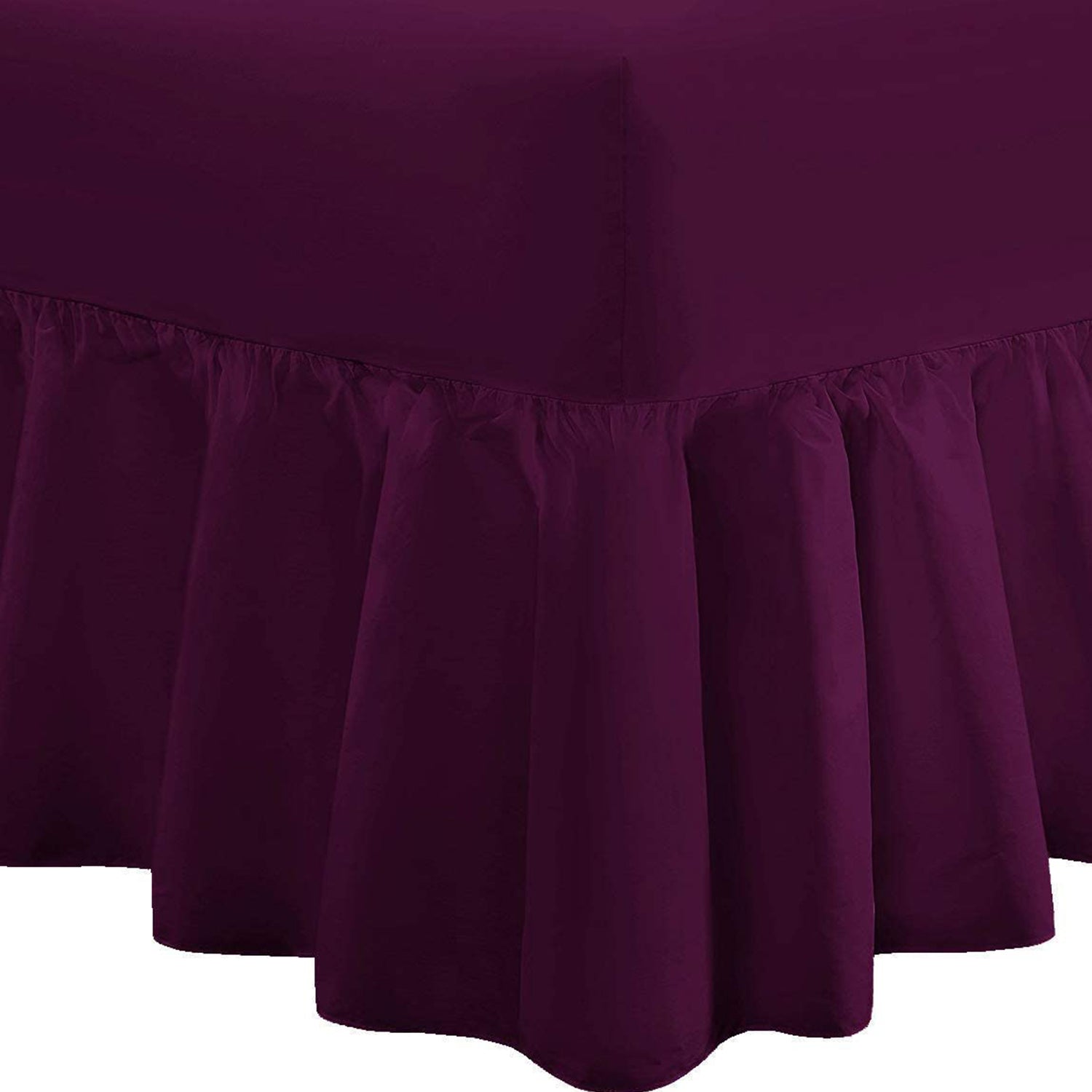 200 Thread 100% Cotton Pleated Valance Sheet , -  Purple MODAWAVE