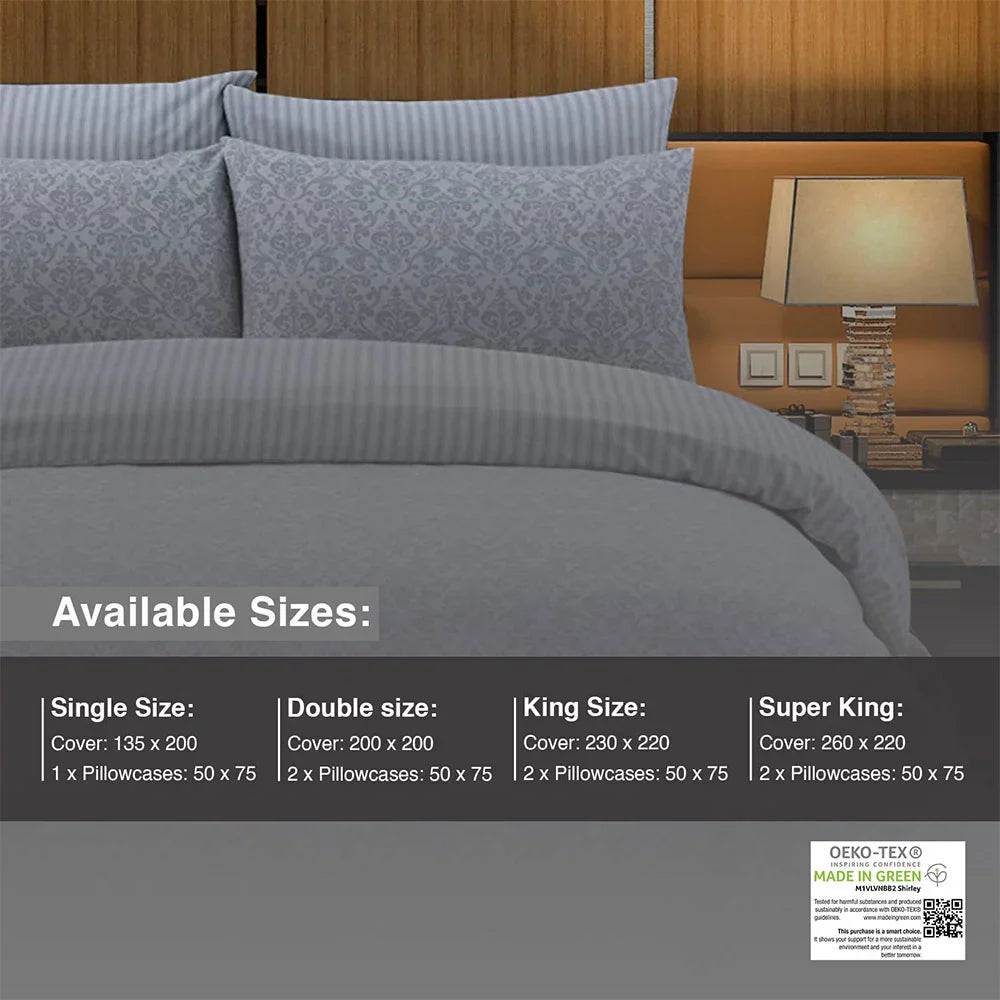 Balia silver pattern cotton duvet cover set