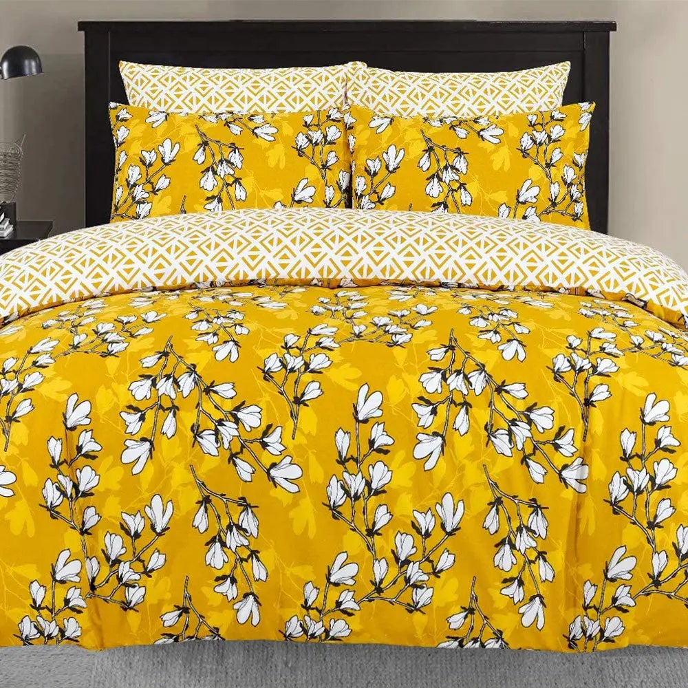 Comfortable polycotton reversible duvet set with floral print