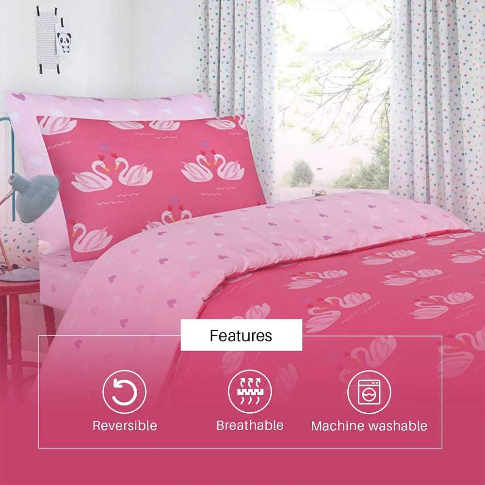 swan print bedsheet cotton