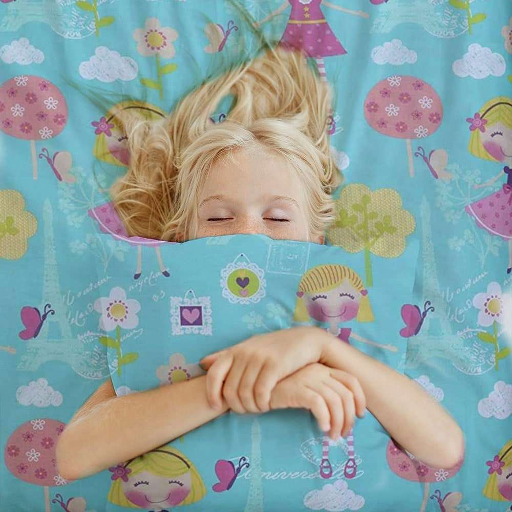 100% Cotton Bedding Set for kids: Paris Girls Design with Bedsheet