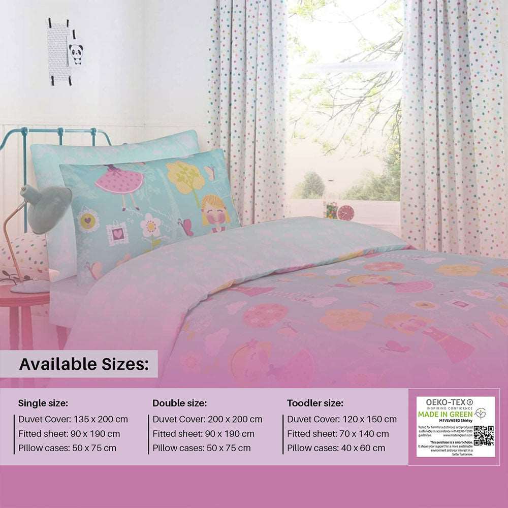 100% Cotton Bedding Set for kids: Paris Girls Design with Bedsheet
