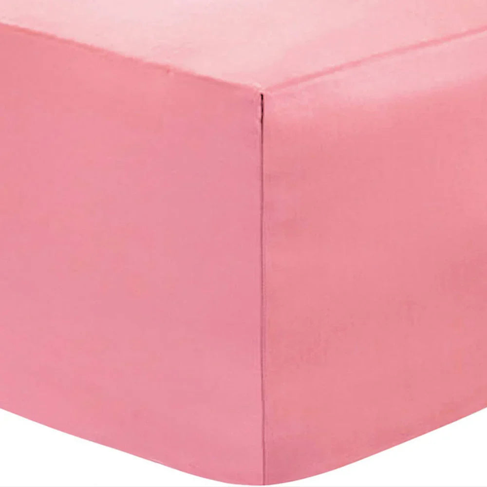 Deep Fitted Pink Bed Sheets - 30cm/12" | Easy Care & Soft