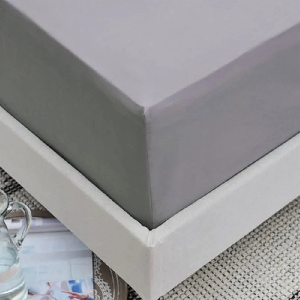 Easy Care Extra Deep Grey Fitted Bed Sheets - 16"/40CM Depth for Comfort