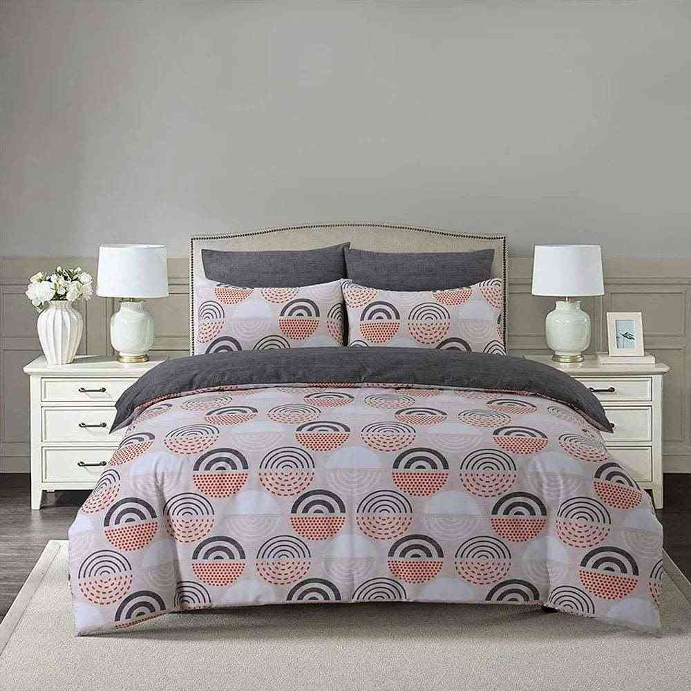 Easy Care Polycotton Reversible Circle Duvet Cover Set - Retro Circles