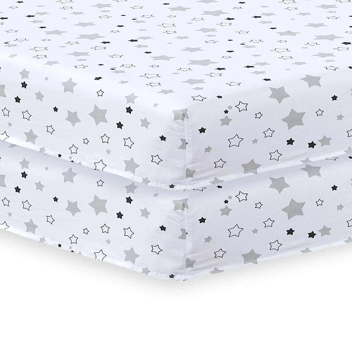 Easy Care Star Print Cot Fitted Sheet: Pack of 2 for kids