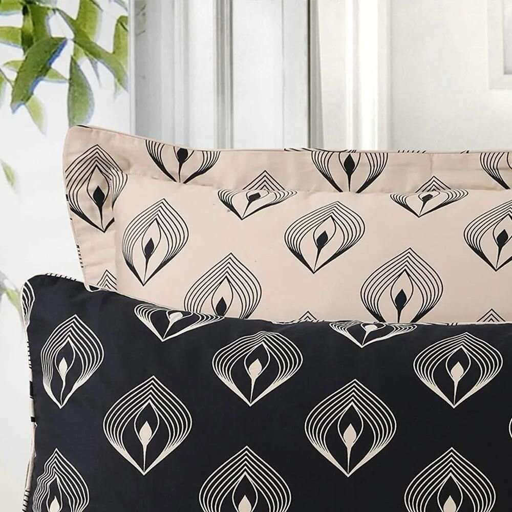 Egyptian cotton black and gold duvet cover set