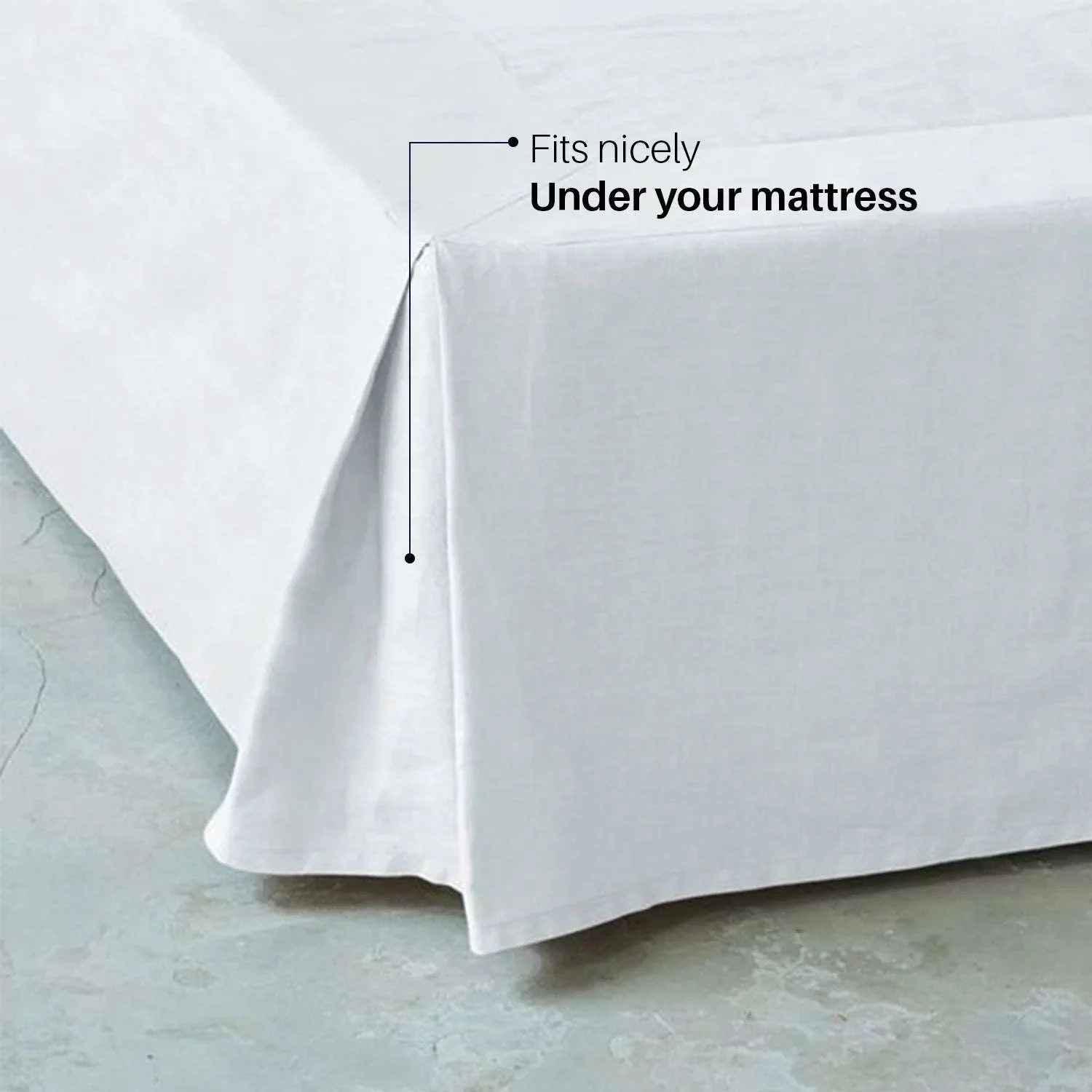 Egyptian cotton valance sheet with 40cm drop