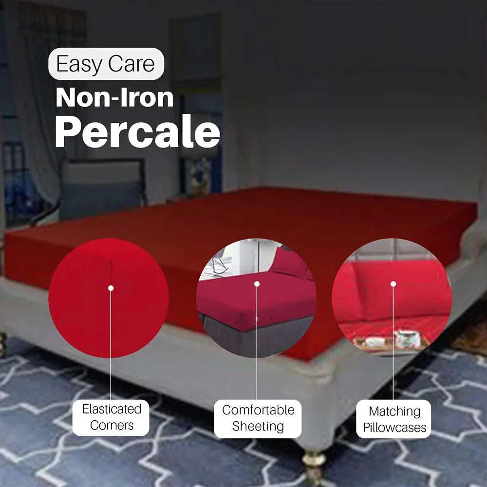 polycotton red fitted sheets