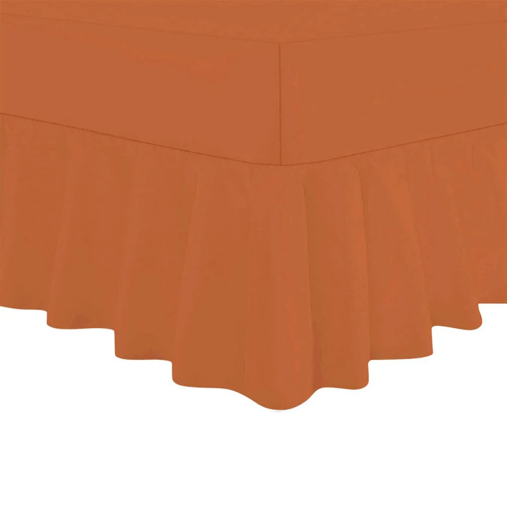 Rose Gold Frilled Fitted Valance Sheets