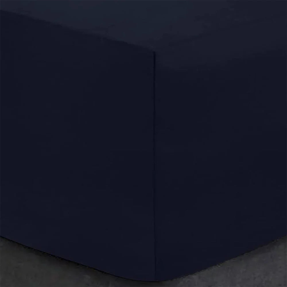 Extra Deep Fitted Navy Blue Bed Sheets - Soft & Easy Care - 16"/40CM