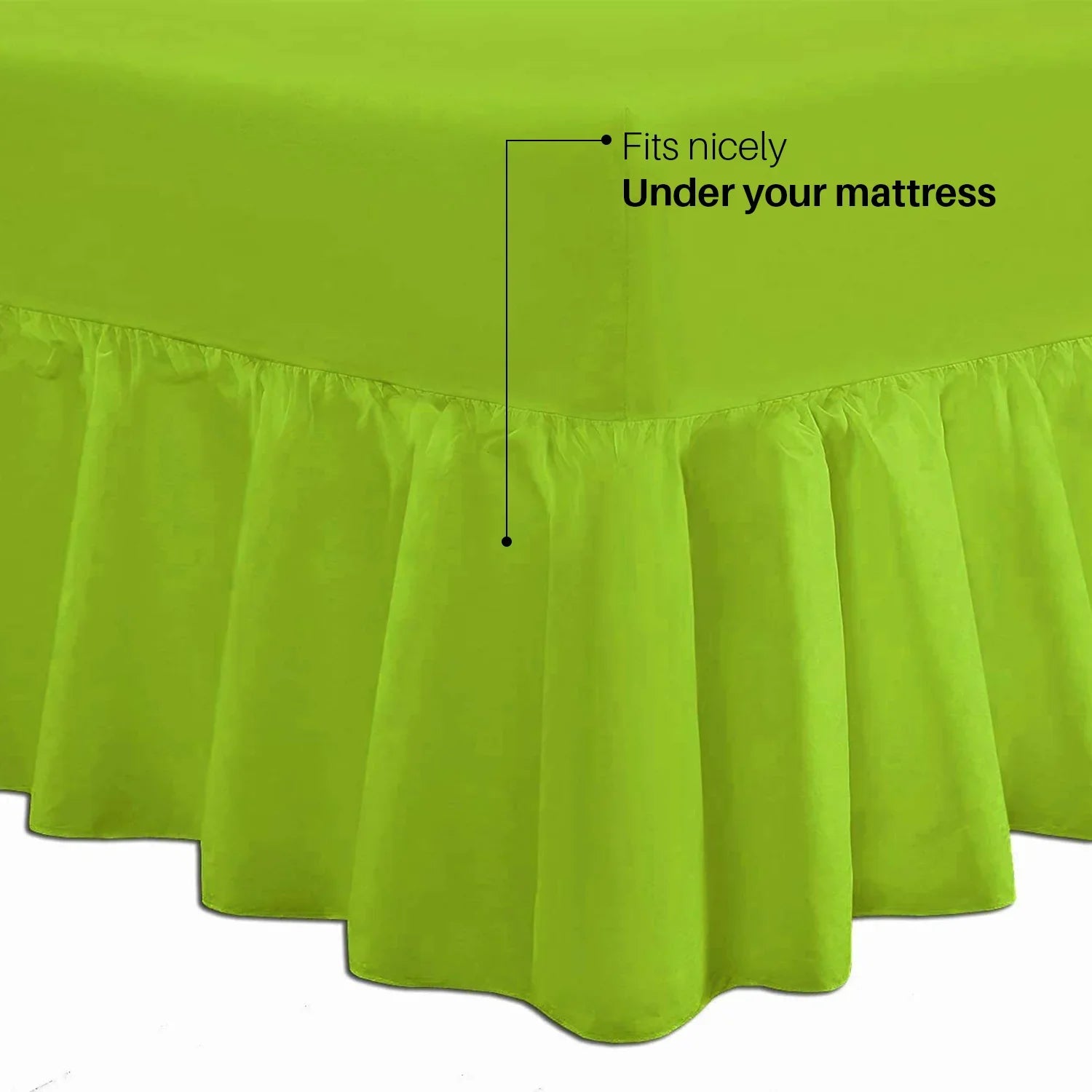 green Extra Deep Frilled Fitted Sheet