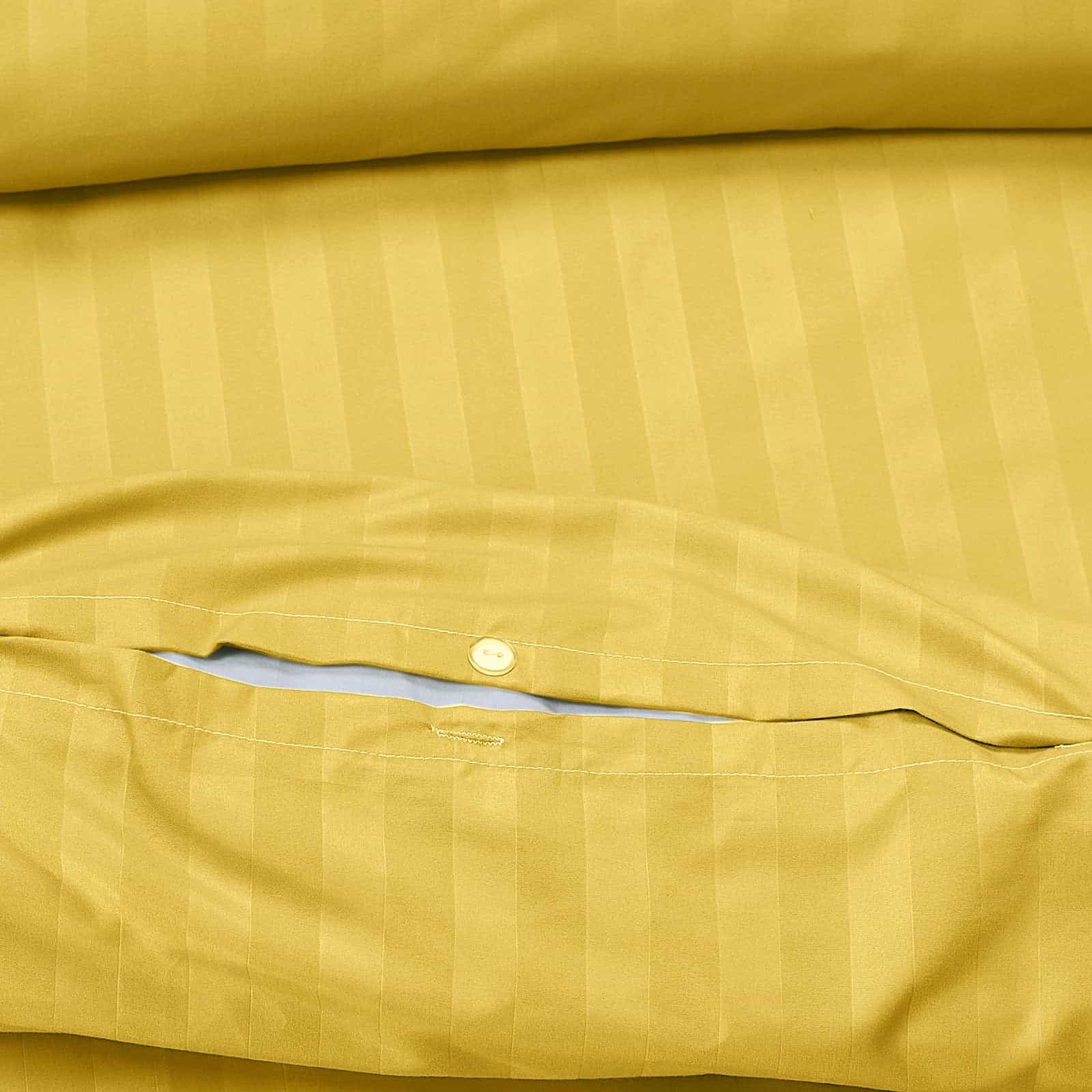 High-quality striped bedding set in mustard color